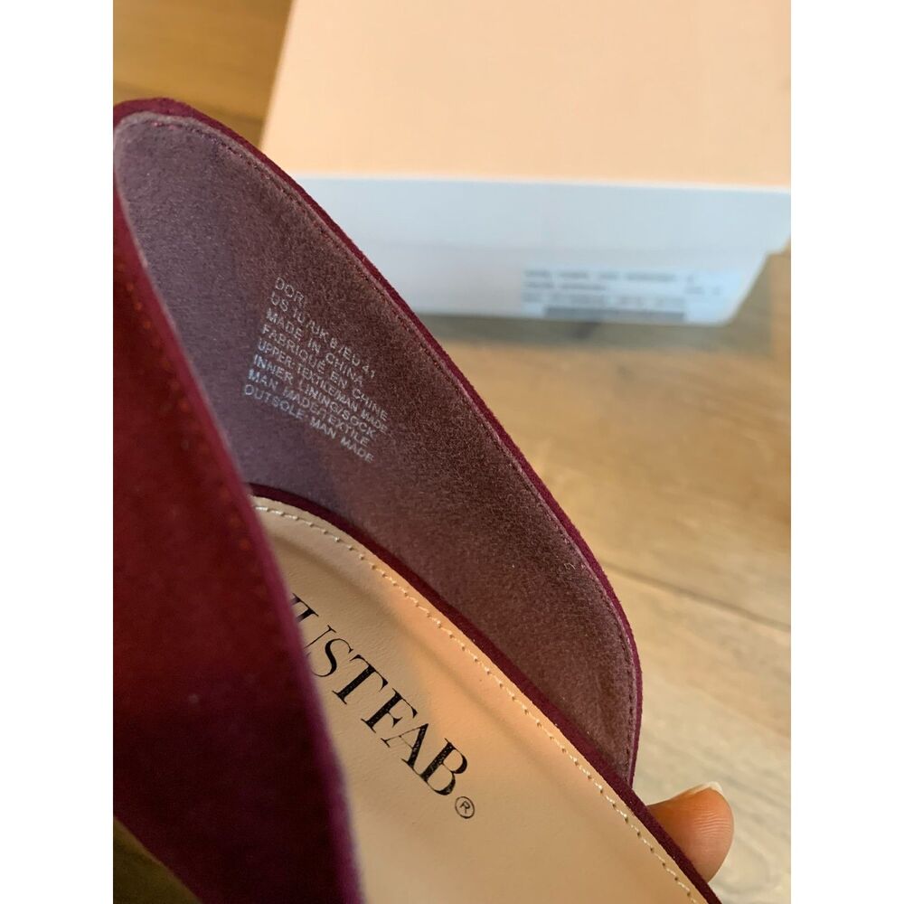 JustFab Burgundy Studded Strappy Stiletto Heels Pointed Toe Size 10 - Picture 3 of 7